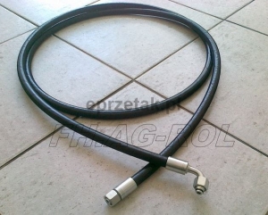 PRZEWÓD HYDRAULICZNY DŁ.1800 mm, KOLANO-90°+NAKRĘTKA/GWINTY M16x1.5 / 350 BAR/ DN08