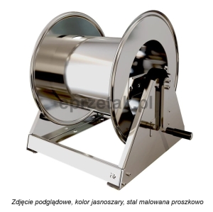 Bęben zwijak ręczny ze stojakiem  na wąż ciśnieniowy 60 metrów 3/8 lub 80 metrów 5/16 - wytrzymałość 400 bar - stal malowana proszkowo