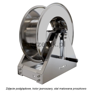 Bęben zwijak ręczny 400 bar na stojaku do węży ciśnieniowych 25 metrów węża 1/2 lub 30 metrów 3/8 - stal malowana proszkowo