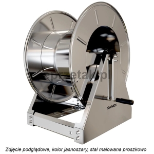 Bęben zwijak ręczny na stojaku do węży ciśnieniowych - 100 metrów węża 1/2 lub 130 metrów 3/8 - wytrzymałość 400 BAR - stal malowana proszkowo  