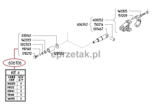  Zestaw naprawczy osadzenia nurnika UDOR 606106 (Komplet na 3 tłok) KIT  6