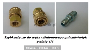 Szybkozłącze do węży ciśnieniowych gniazdo+ wtyk,gwint 1/4