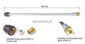 Przedłużka lancy 500 mm z dyszą wody do pistoletów myjek KARCHER HD/HDS